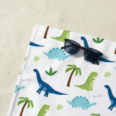 Fun Dinosaurier Blues und Grüntöne Strandtuch (Beispiel)