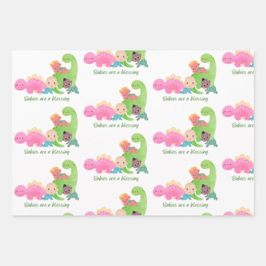 Fun-Dinosaurier-Gastgeschenke, Packpapier, Kinder Geschenkpapier Set (Vorderseite 3)