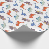 Fun Dinosaurier Geschenkpapier (Ecke)