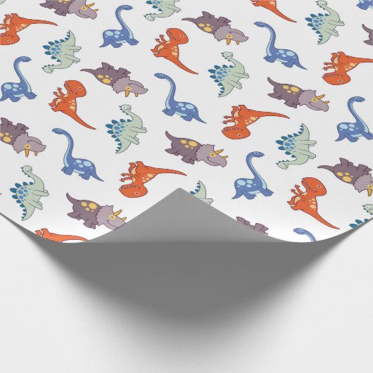 Fun Dinosaurier Geschenkpapier (Ecke)