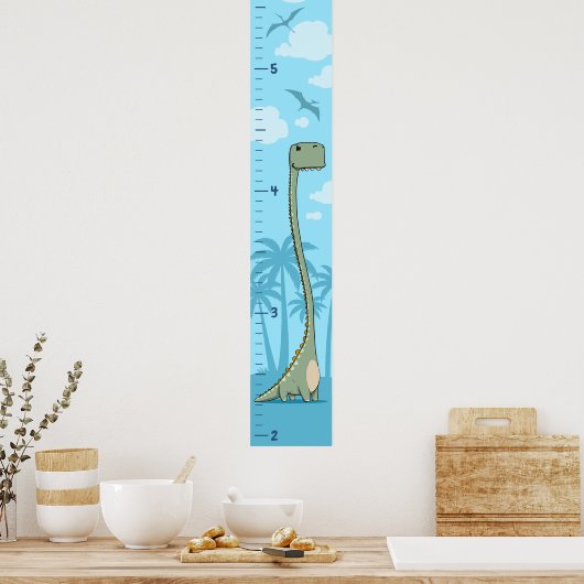 Fun Dinosaurier Growth Chart Personalisiert Poster (Küche)