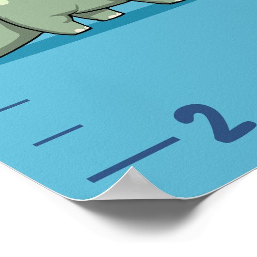 Fun Dinosaurier Growth Chart Personalisiert Poster (Ecke)