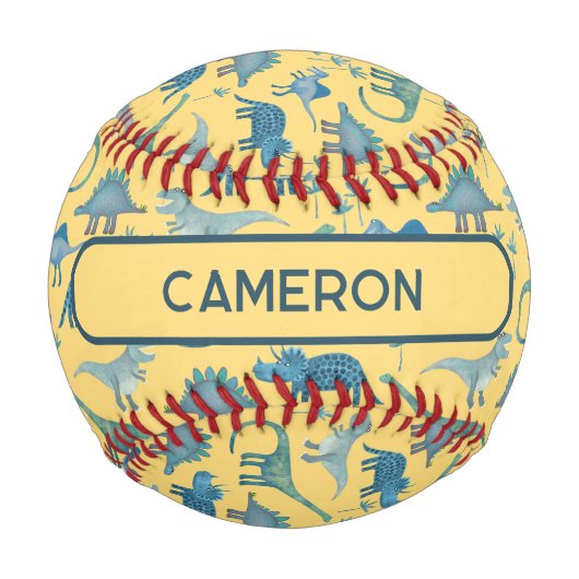 Fun Dinosaurier Personalisiert Baseball (Vorderseite)