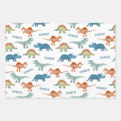 Fun Dinosaurier Personalisierter Name Geschenkpapier Set (Vorderseite 2)