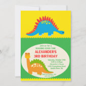 Fun Dinosaurier zum Geburtstag Einladung (Vorderseite)