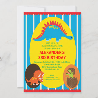 Fun Dinosaurier zum Geburtstag Einladung