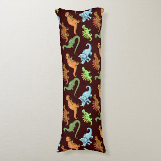 Fun Dinosaurs Pattern Seitenschläferkissen (Vorderseite Vertikal)