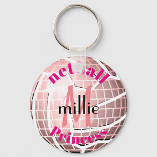 Fun Disco Ball Design Personalisierte Netball-Keyr Schlüsselanhänger
