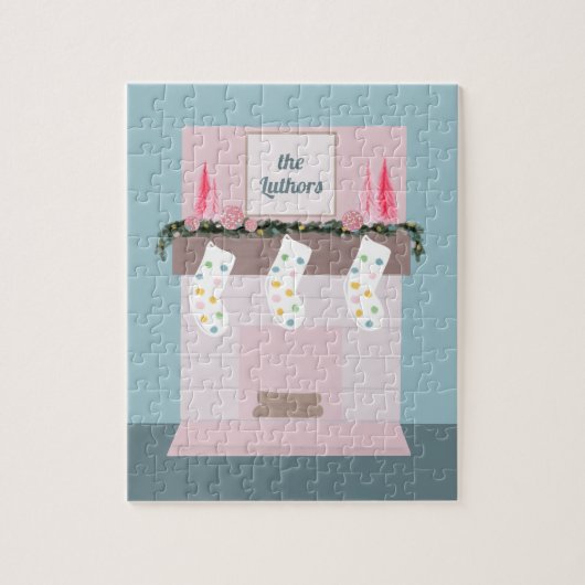 Fun Disco Pink Girls Custom Christmas Puzzle (Vertikal)