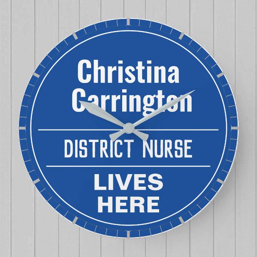 Fun District Nurse Wall Plaque Stil große Uhr