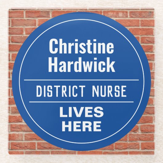 Fun District Nurse Wall Plaque Style Glasuntersetzer (Vorderseite)