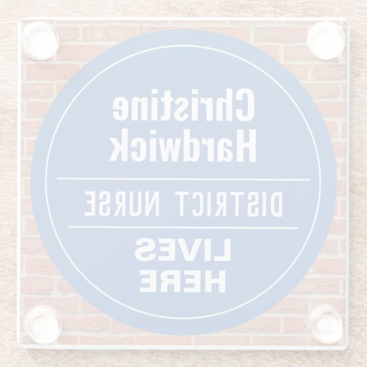 Fun District Nurse Wall Plaque Style Glasuntersetzer (Rückseite)