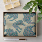 Fun Ditzy Paisley Elephants auf Beige-Tissue Seidenpapier (Geschenk)