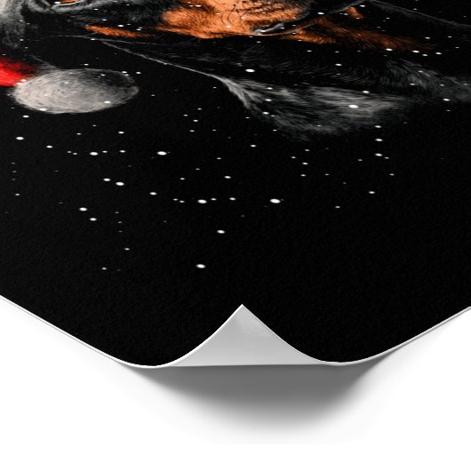 Fun Doberman Dog Christmas Lights Santa Hat Long S Poster (Ecke)