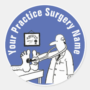 Fun Doctor mit Stethoscope Classic Round Sticker