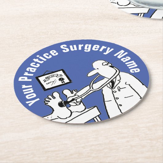 Fun Doctor mit Stethoscope Round Paper Untersetzer (Angewinkelt)