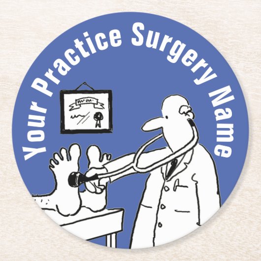 Fun Doctor mit Stethoscope Round Paper Untersetzer (Vorderseite)