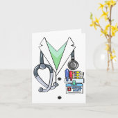 Fun Doctor White Labrador Kostüm Halloween Doktor Karte (Gelbe Blume)