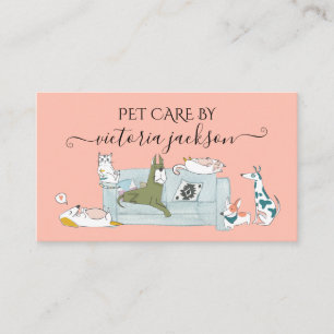 Fun Dog & Cat Pet Care Service Pet Sitzen Visitenkarte