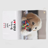 Fun Dog Foto ich Liebe Sie zu Ruff & Back Name Golfhandtuch (Horizontal)