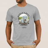 Fun Dog Foto Name Black Paw Prints Personalisiert T-Shirt