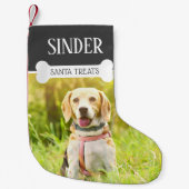 Fun Dog Foto Personalisiert Kleiner Weihnachtsstrumpf (Vorderseite)
