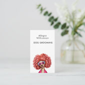 Fun Dog Grooming Pink Poodle Visitenkarte (Stehend Vorderseite)