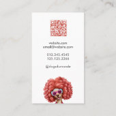 Fun Dog Grooming Pink Poodle Visitenkarte (Rückseite)