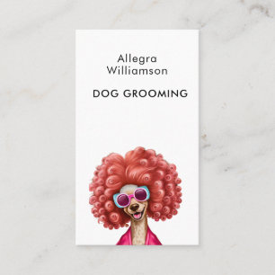 Fun Dog Grooming Pink Poodle Visitenkarte
