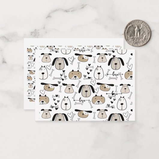 Fun Dog Liebhaber Mitteilungskarte (Vorderseite/Rückseite Beispiel)