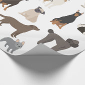 Fun Dog Lover Breeds Muster drucken Geschenkpapier (Ecke)