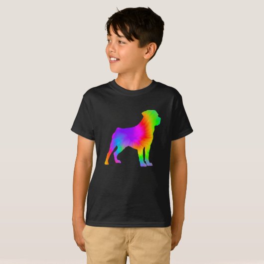 Fun Dog Lover Eigentümer Gefärbte Krawatte Rottwei T-Shirt (Vorne ganz)