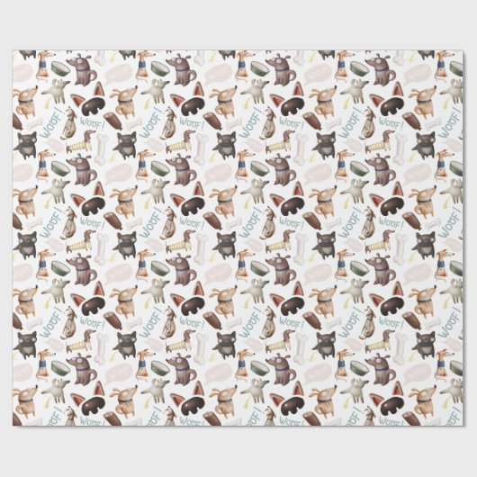 Fun Dog Lover Muster Print Geschenkpapier (Flach)