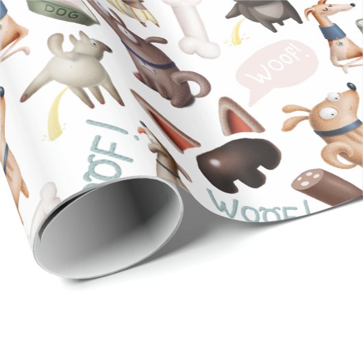 Fun Dog Lover Muster Print Geschenkpapier (Rolleneckpunkt)