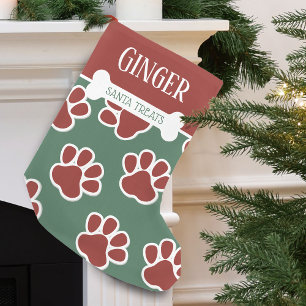 Fun Dog Paw Muster Personalisiert Kleiner Weihnachtsstrumpf