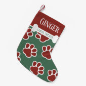 Fun Dog Paw Muster Personalisiert Kleiner Weihnachtsstrumpf (Vorderansicht (hängend))