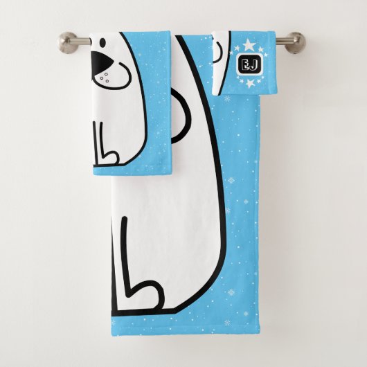 Fun Dog Personalisiert Monogram Design Badhandtuch Set (Insitu)