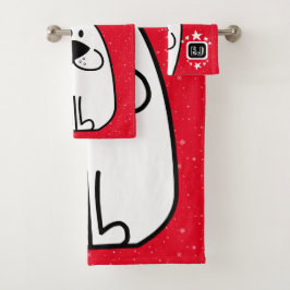 Fun Dog Personalisiert Monogram Design Badhandtuch Set