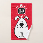 Fun Dog Personalisiert Monogram Design Badhandtuch Set (Handtuch)