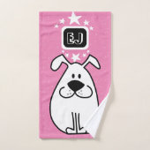 Fun Dog Personalisiert Monogram Design Badhandtuch Set (Handtuch)