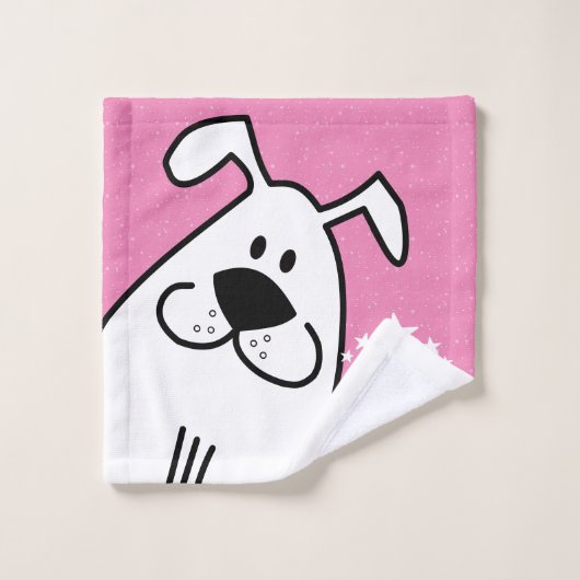 Fun Dog Personalisiert Monogram Design Badhandtuch Set (Waschlappen)