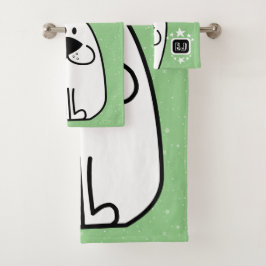 Fun Dog Personalisiert Monogram Design Badhandtuch Set