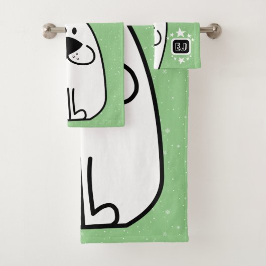Fun Dog Personalisiert Monogram Design Badhandtuch Set (Insitu)