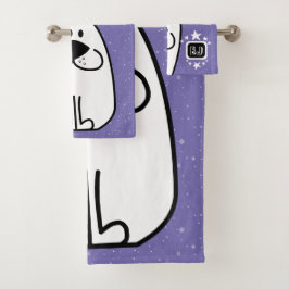 Fun Dog Personalisiert Monogram Design Badhandtuch Set