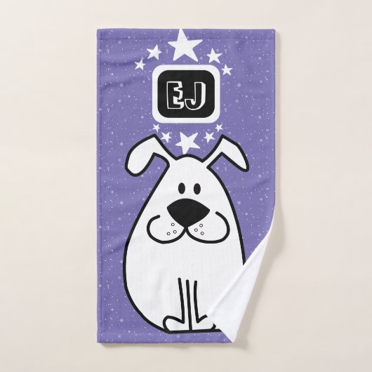 Fun Dog Personalisiert Monogram Design Badhandtuch Set (Handtuch)