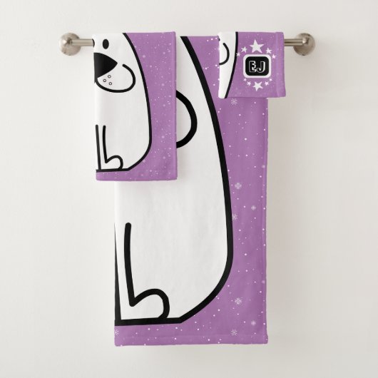 Fun Dog Personalisiert Monogram Design Badhandtuch Set (Insitu)