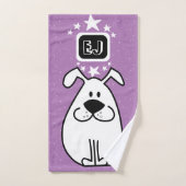 Fun Dog Personalisiert Monogram Design Badhandtuch Set (Handtuch)