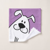 Fun Dog Personalisiert Monogram Design Badhandtuch Set (Waschlappen)