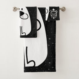 Fun Dog Personalisiert Monogram Design Badhandtuch Set