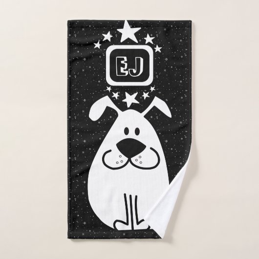 Fun Dog Personalisiert Monogram Design Badhandtuch Set (Handtuch)